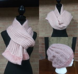 Winter Fleece Scarf & Hat Set Pink
